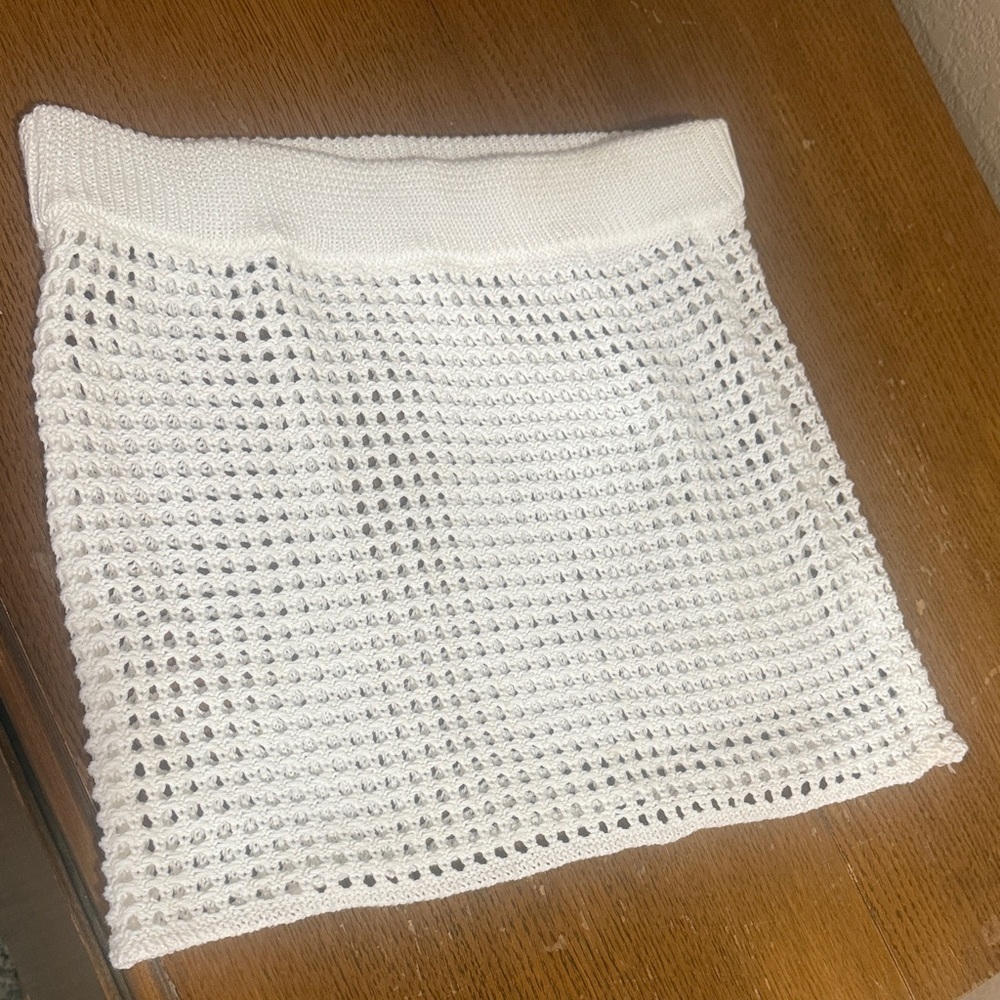 White Crochet Women's Skirt coverup